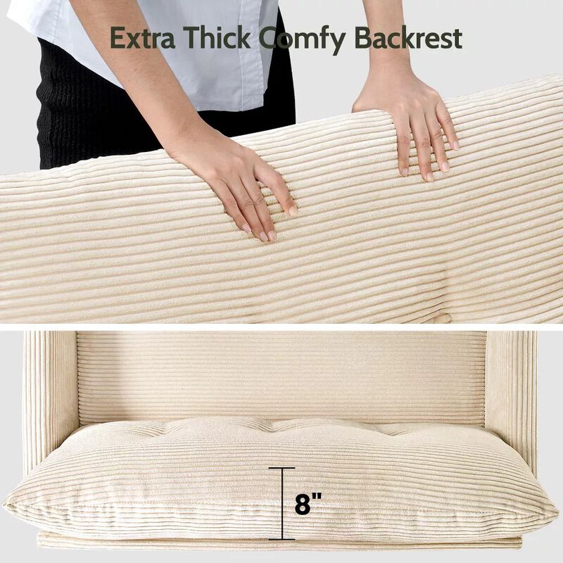 Cloud-Like Comfort in Minutes | 50" Dyonery Corduroy Loveseat image number 6