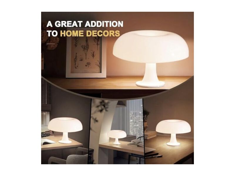 LED 3 Color Modern Mid Century Mushroom Lamp For Living Room Bedroom Office image number 3