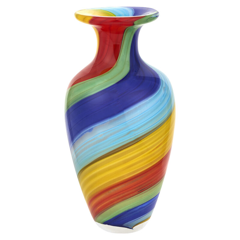Abstract Round Murano Glass Table Vase &ndash; Stylish Vase for Dining Table, Coffee Table, or Entryway
