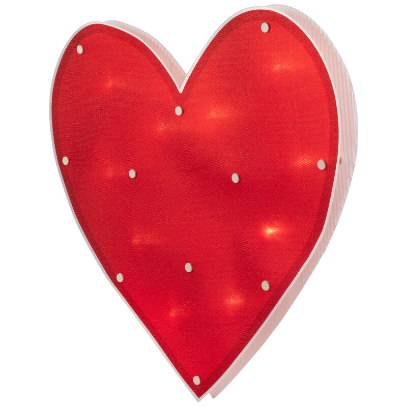 14.25" Lighted Red Heart Valentine's Day Window Silhouette Decoration