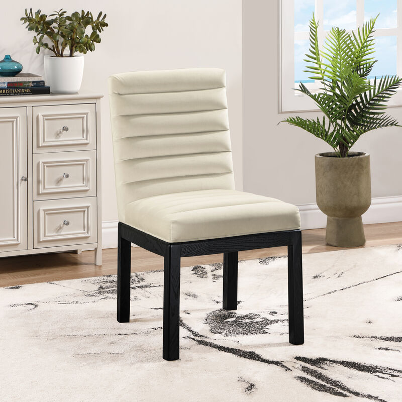 Meridian Furniture Evelyn Beige Velvet Dining Chair image number 1
