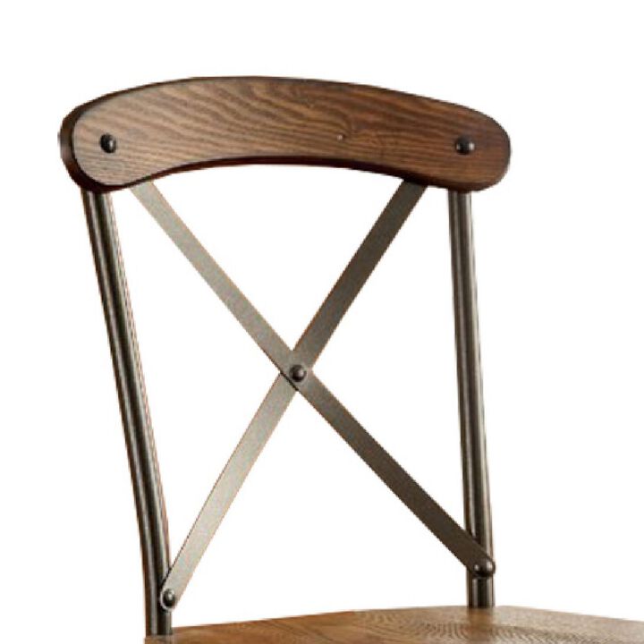 Crosby Industrial Side Chair, Bronze Finish, Set of 2-Benzara