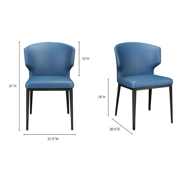 Moe's Home Collection DELANEY SIDE CHAIR STEEL BLUE-M2