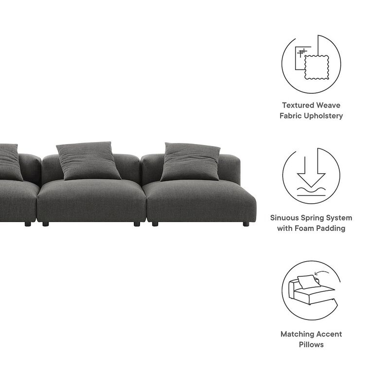 Solace 3-Piece Modular Upholstered Fabric Sofa image number 1