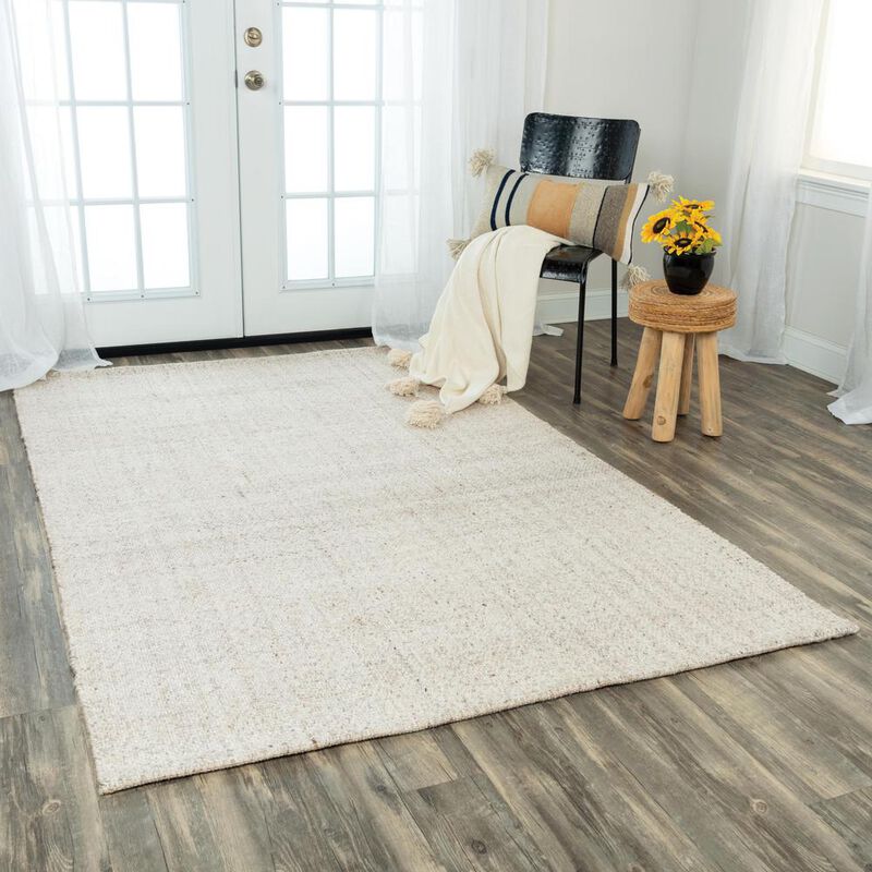 Hand Woven Flat Weave Pile Wool/ Polyester Rug, 5' x 7'6"