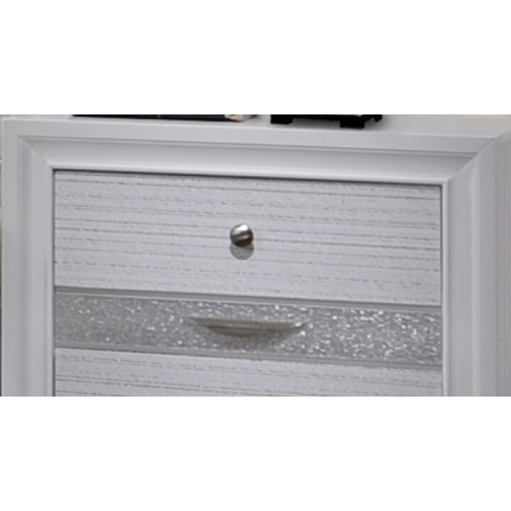 Streamdale Traditional Matrix 2 Drawer Nightstand In White Made With Wood
