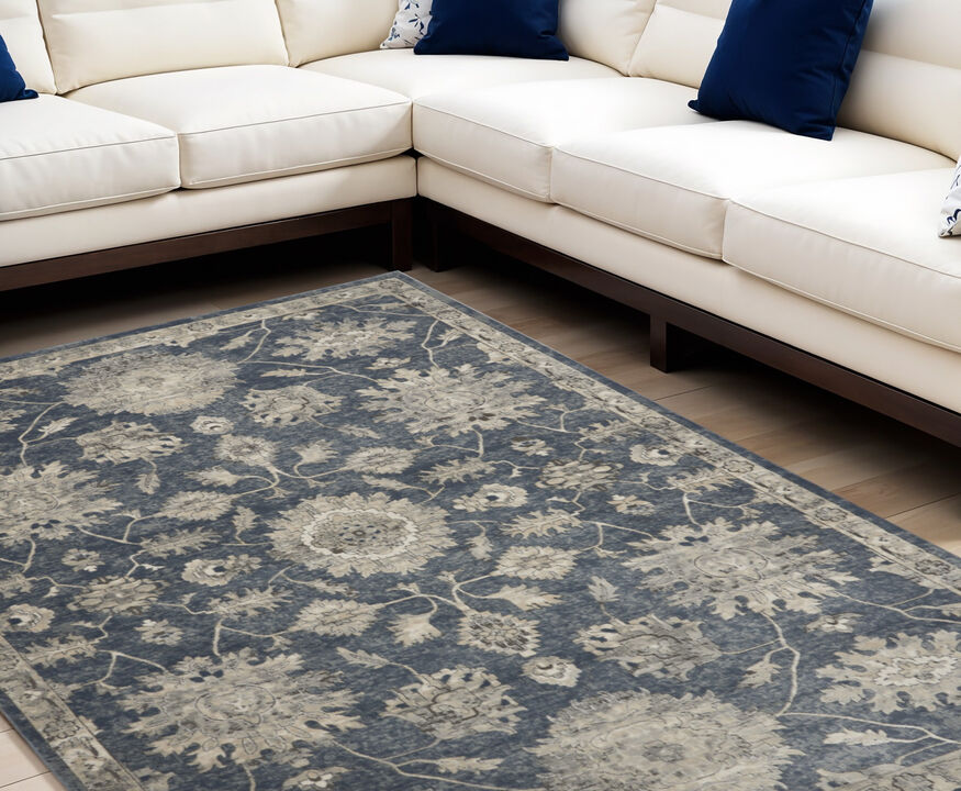 HomeRoots Floral Medallion Power Loom Area Rug