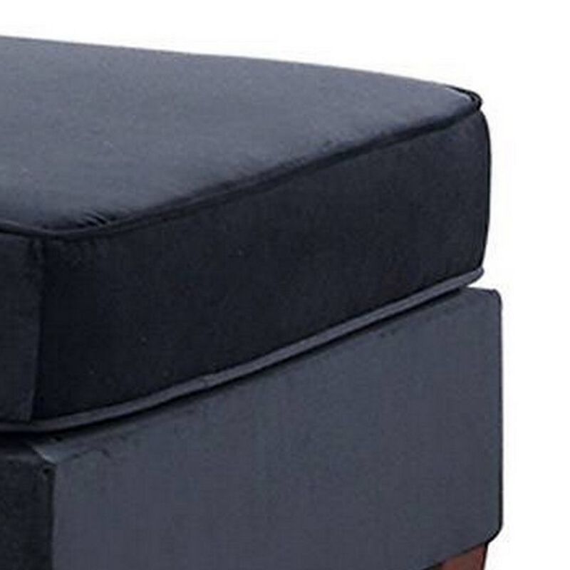 Omi 34 Inch Square Cocktail Ottoman, Brown Tapered Legs-Benzara image number 3