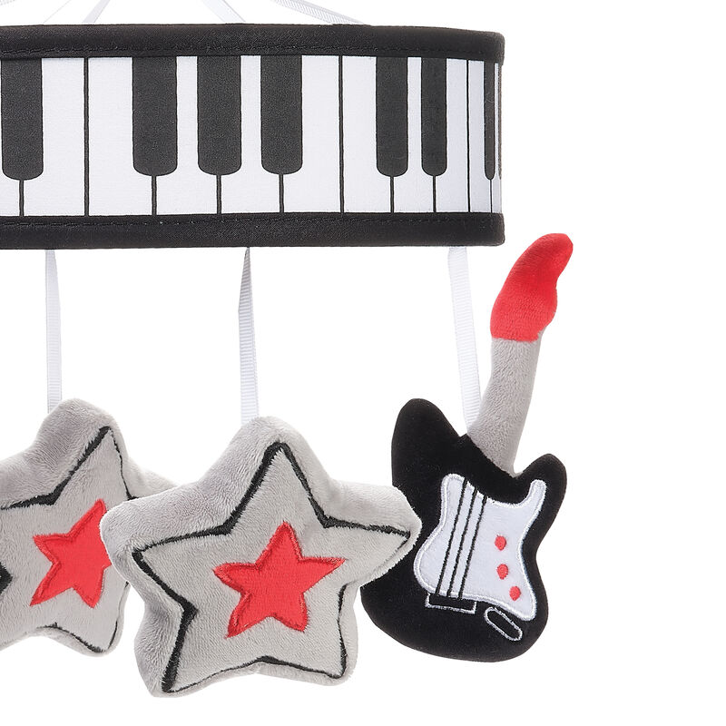 Lambs & Ivy Rock Star Musical Baby Crib Mobile Soother Toy - Guitar/Star