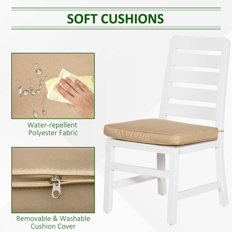 Outdoor Dining Set: 7-Piece Aluminum Patio Set with Umbrella Hole