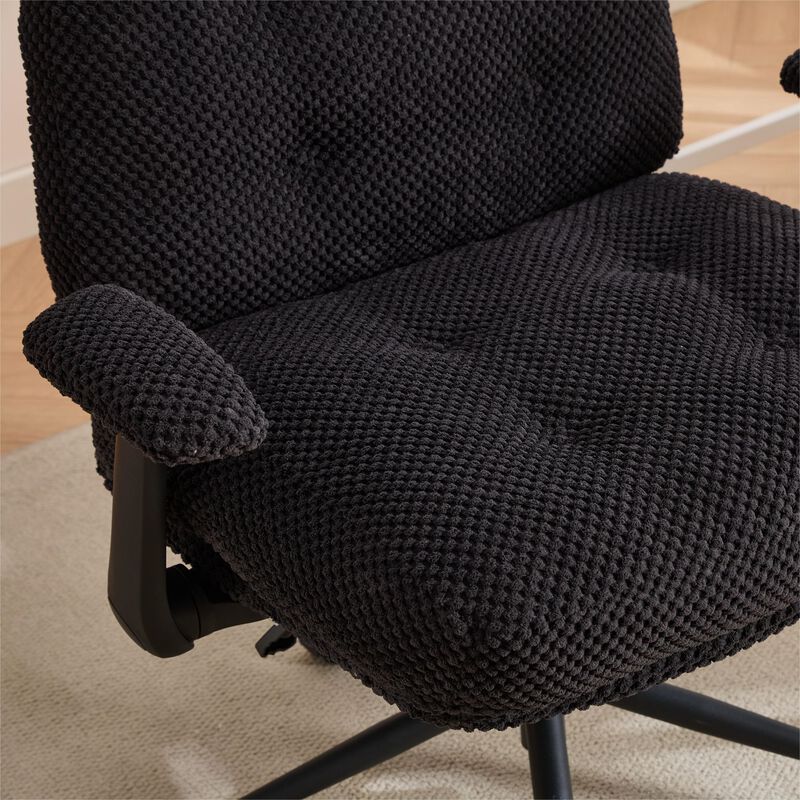 Cross Legged Office Chair with Flip-Up Arms, Adjustable Height Swivel Desk Chair image number 8