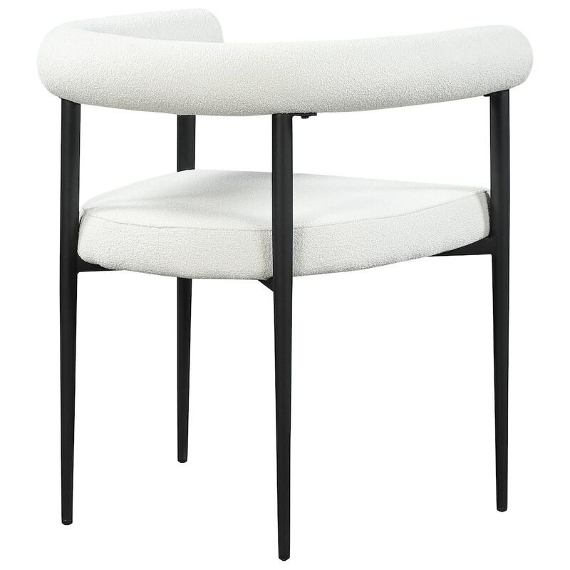 Meridian Furniture Louie Cream Boucle Fabric Dining Chair, Set of 2