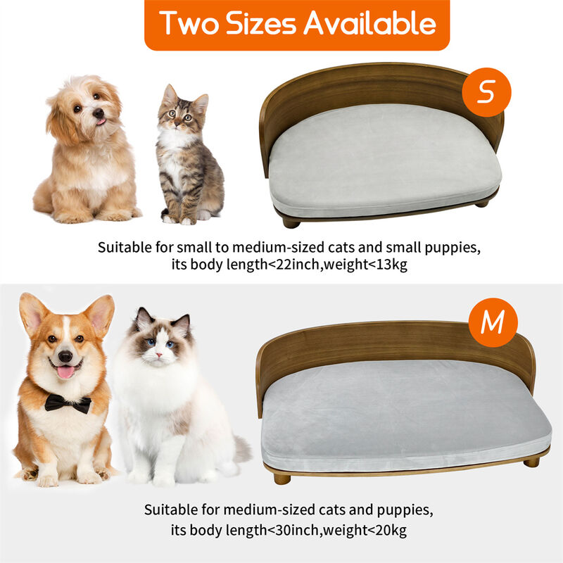 Elevated Raised Cat & Dog Sofa Bed Breathable Puppy Bed w/ Removable Cover image number 5