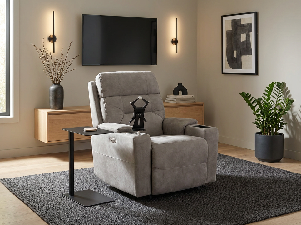 Neo Pebble Power Rocking Recliner with Adjustable Headrest and Lumbar