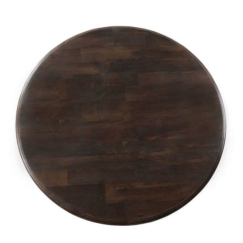 World Interiors Toulon 60In Vintage Brown Round Dining Table