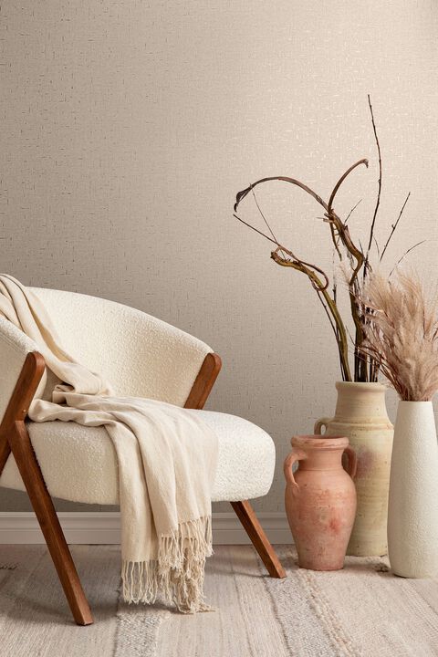City Romance Plain Texture Beige Wallpaper 35107