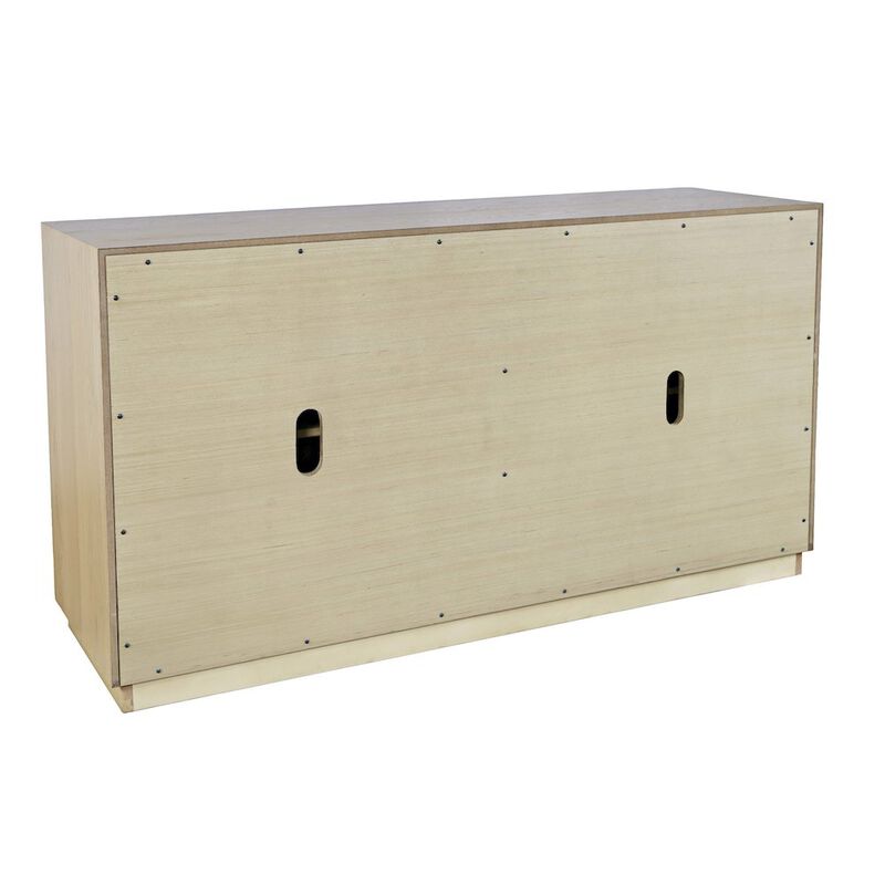 Jofran Maven 60 Mid-Century Modern Fluted Four Door Sideboard Storage Cabinet