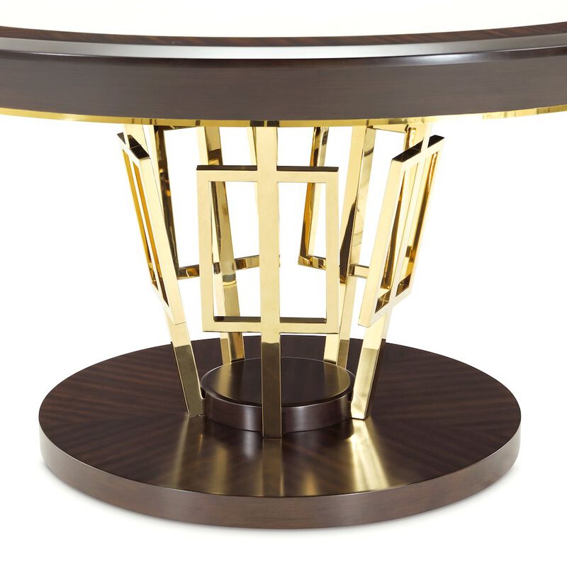 Michael Amini Belmont Place 60" Round Dining Table - Espresso image number 1