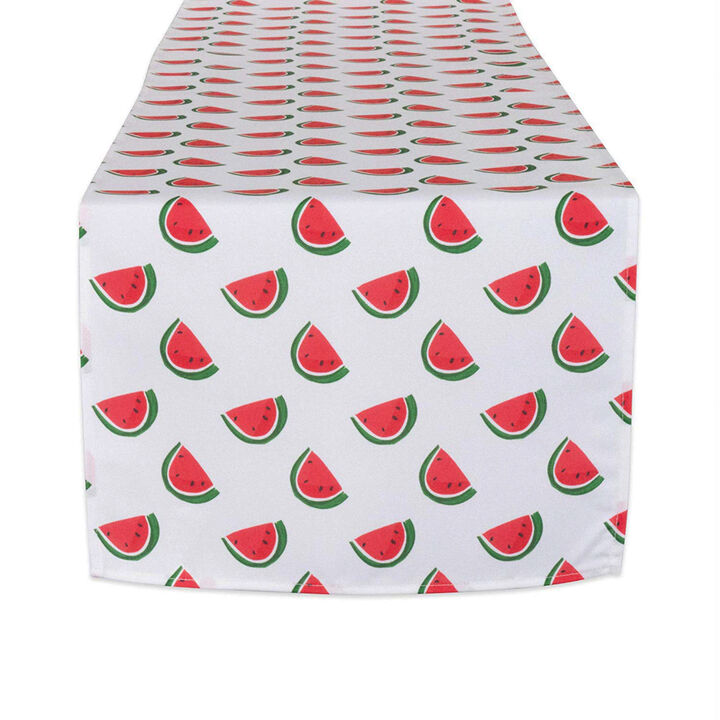 108" White and Red Watermelon Outdoor Table Runner
