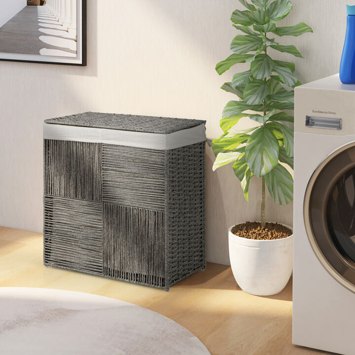 29 Gallons Laundry Hamper with Convenient Handles and Removable Liner Bag-Grey