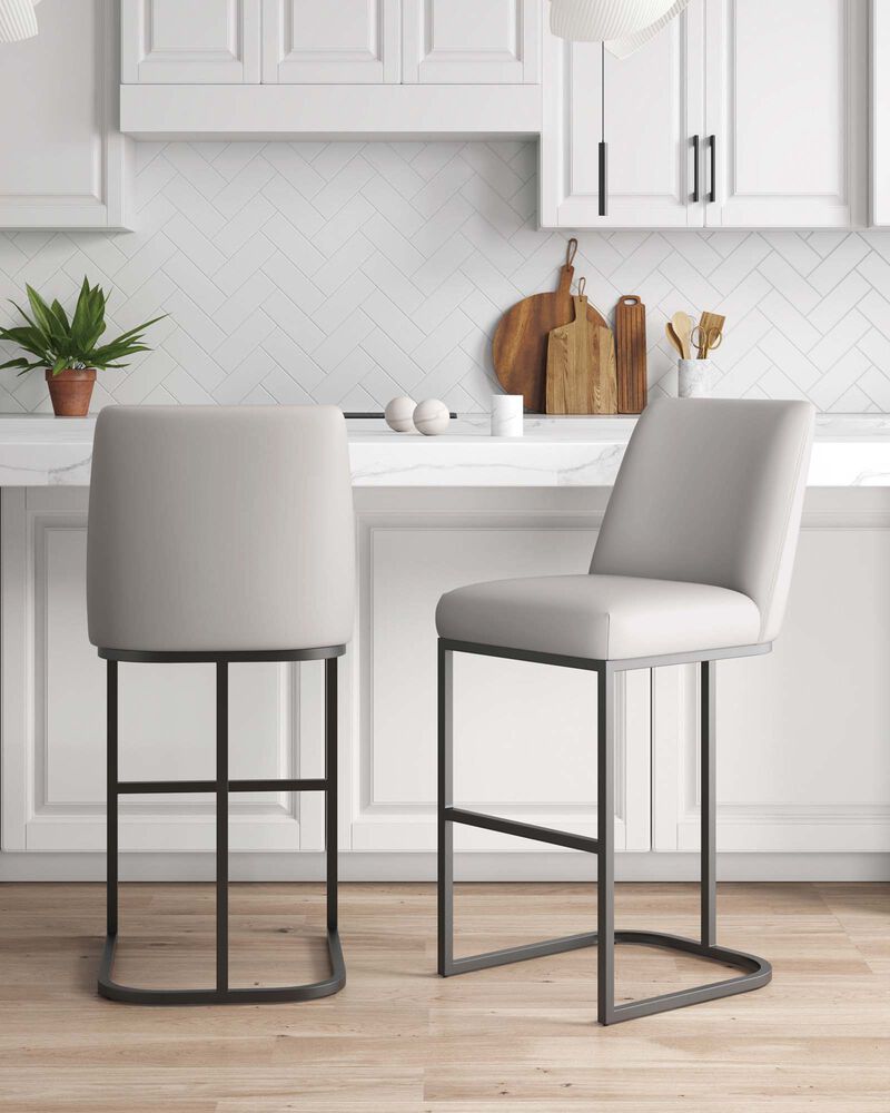 Serena Light Gray Barstools (Set of 2)