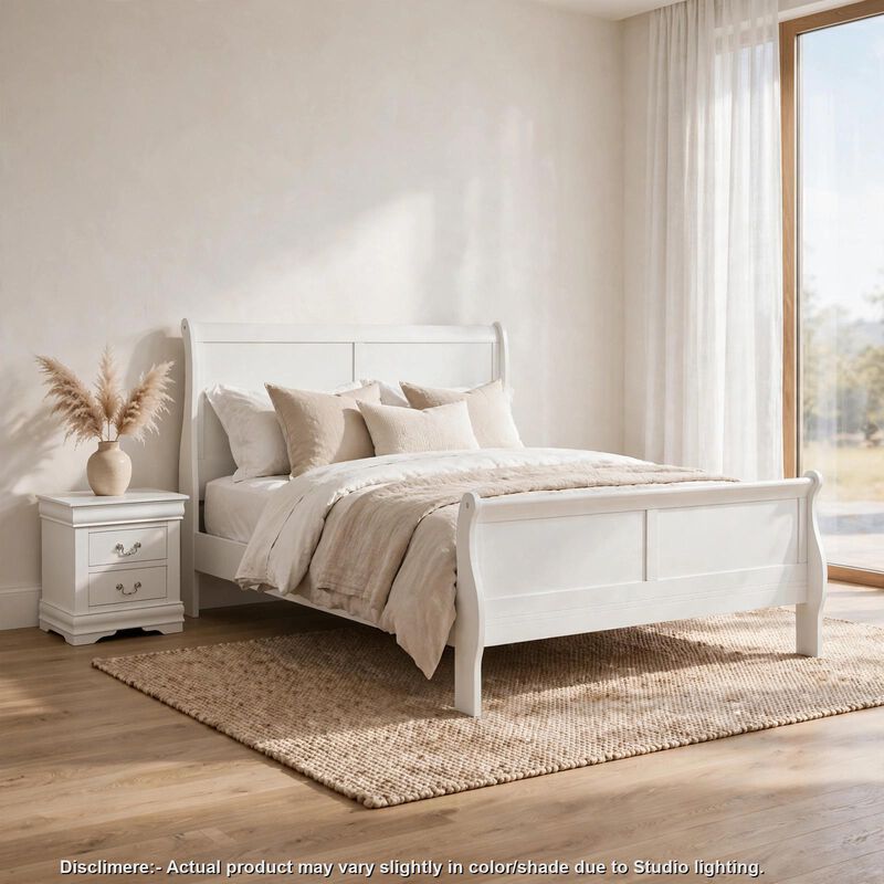 2pc King Bedroom Set, White, Nightstand image number 8