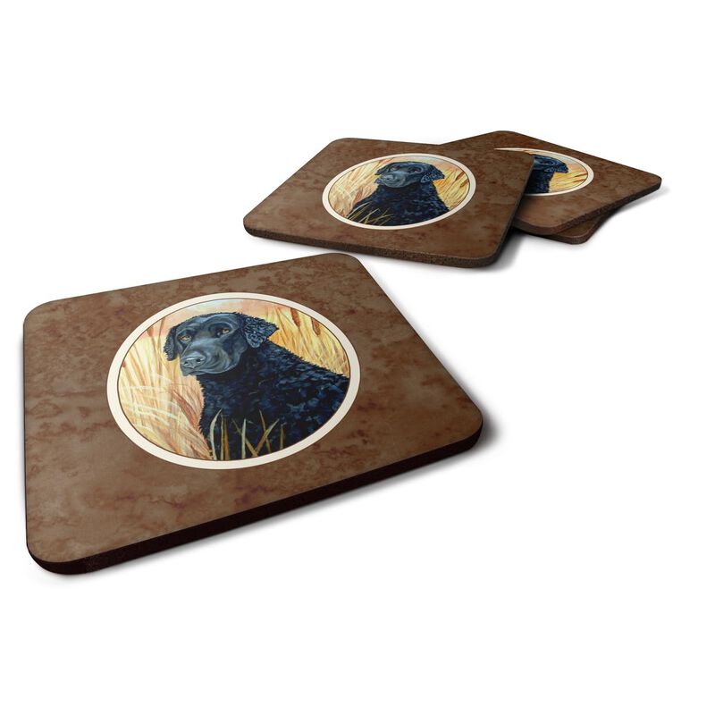 Caroline's Treasures 7097FC Curly Coated Retriever Foam Coasters (Set of 4), 3.5, Multicolor image number 0