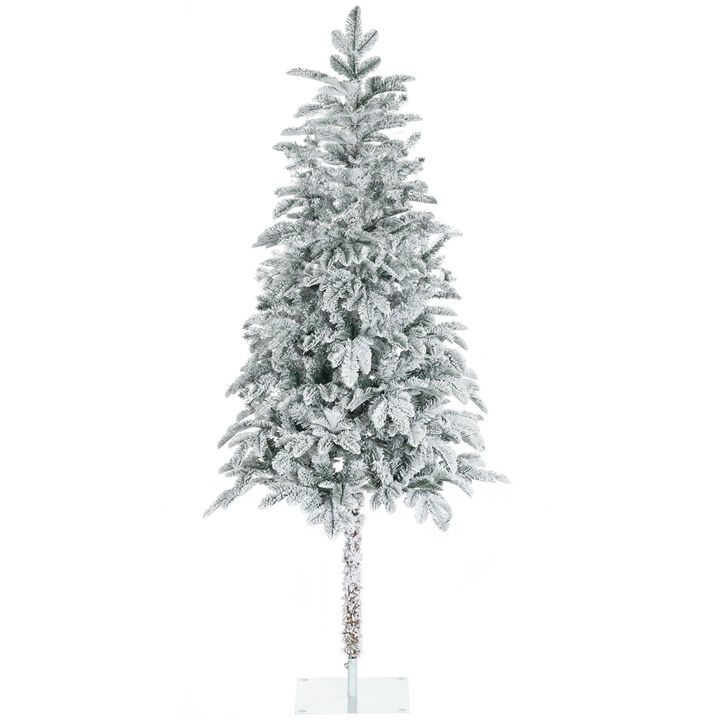6ft Tall Flocked Artificial Christmas Tree Holiday Décor with 226 Snow Branches