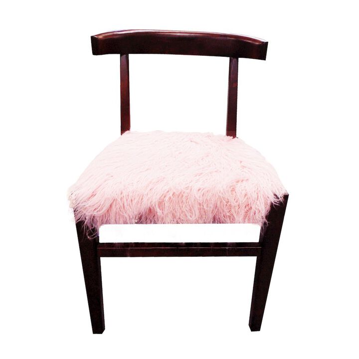 Aaron Chair in Pink Faux Fur