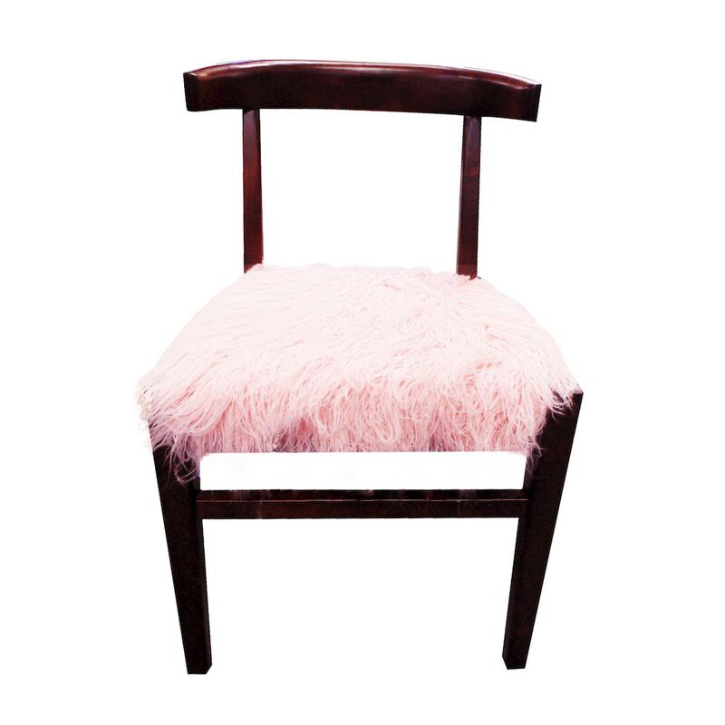 Aaron Chair in Pink Faux Fur