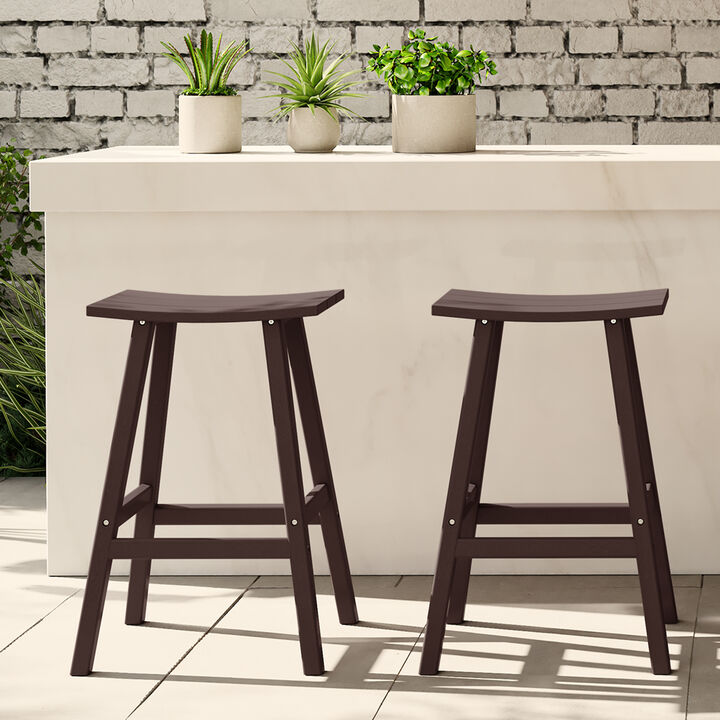 WestinTrends 2 piece set of 29" height Outdoor / Patio Saddle bar stools