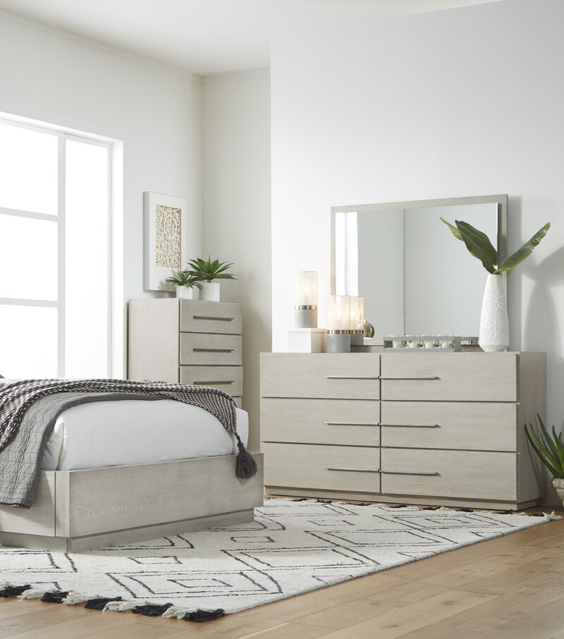 Destination Floating Glass Mirror in Cotton Grey image number 2
