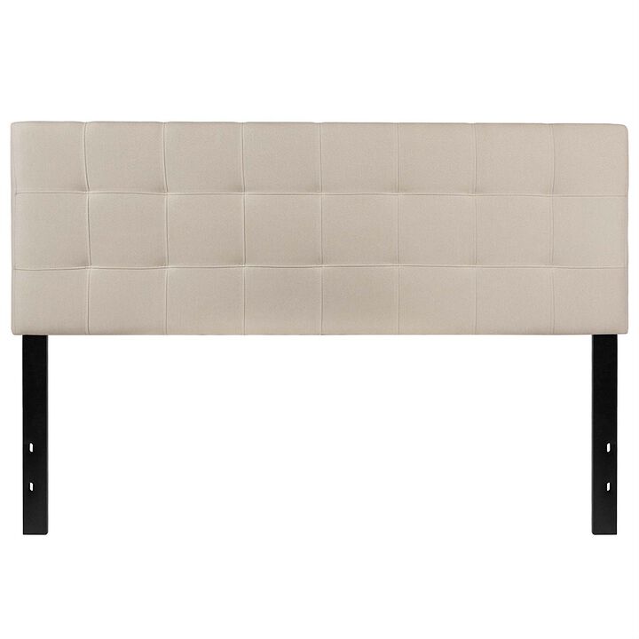 Hivvago Queen size Beige Taupe Fabric Upholstered Panel Headboard