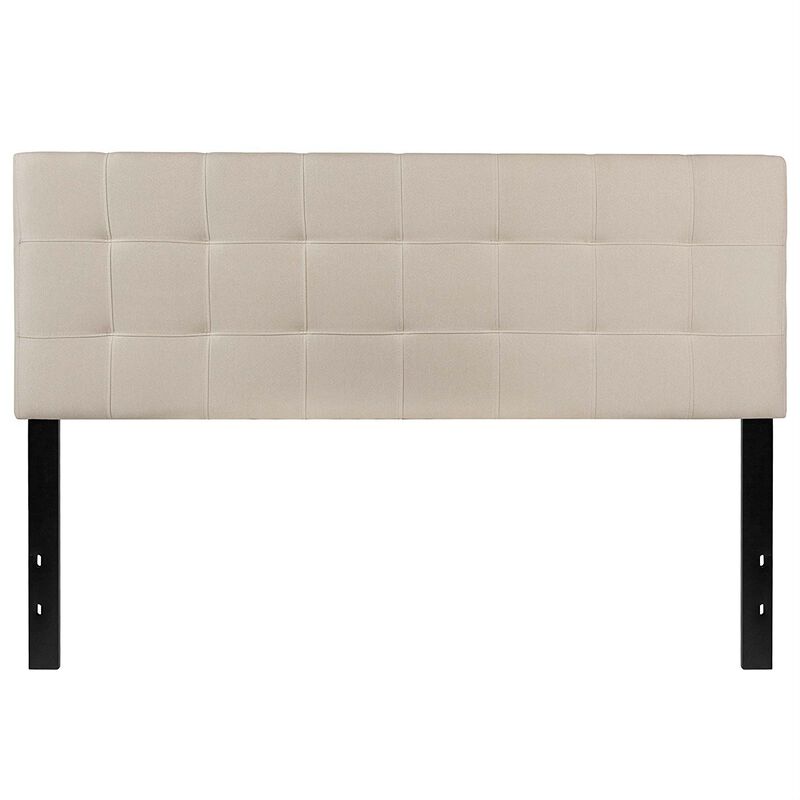 Hivvago Queen size Beige Taupe Fabric Upholstered Panel Headboard