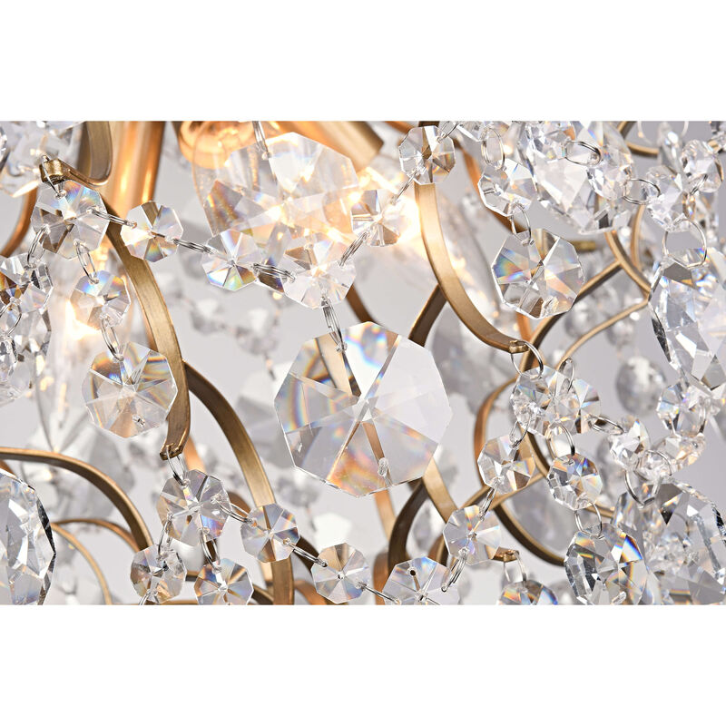 Alice Indoor 3-light Brushed Brass Crystal Chandelier image number 4