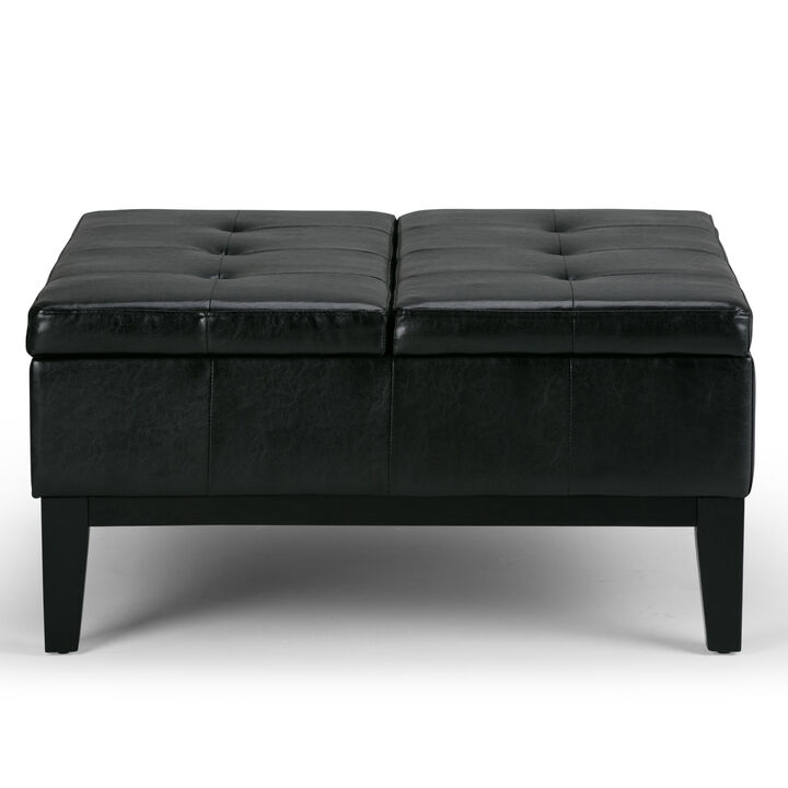 Simpli Home Dover Square Coffee Table Storage Ottoman