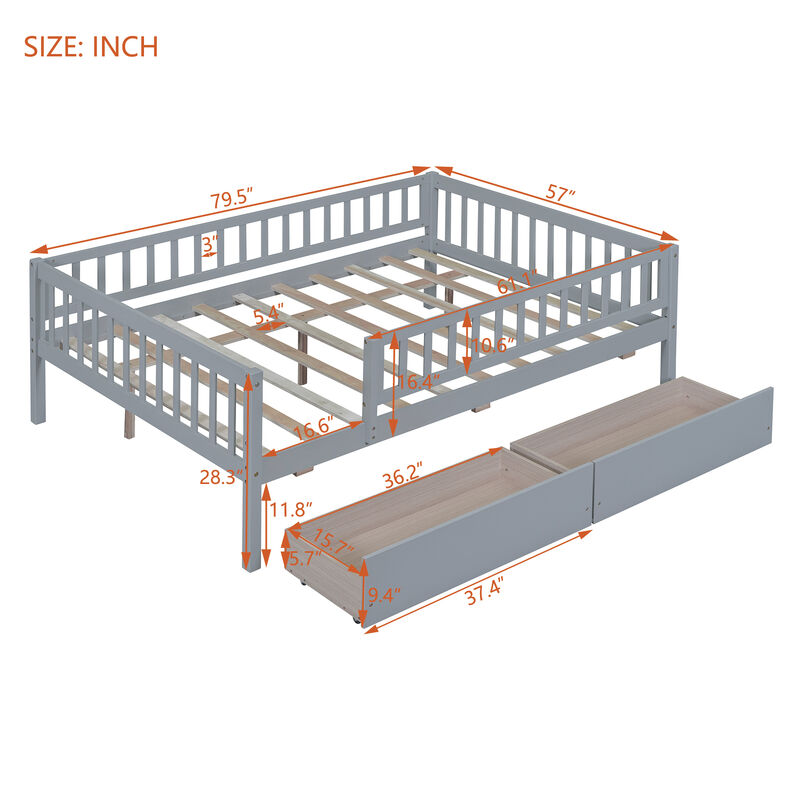 Whisen Multi-functional Design Wood Daybed with Two Drawers image number 9