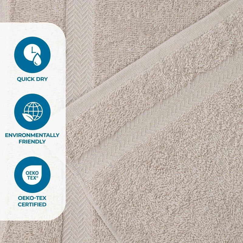 Absorbent Cotton Hand Towel Set of 8 for Bathroom, Spa and Kitchen Use image number 2