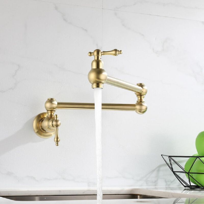 Wall-Mounted Folding Pot Filler Faucet Extendable Kitchen Sink Faucet