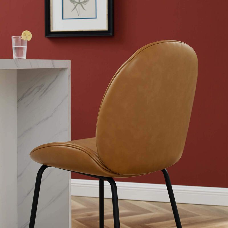 Scoop Black Powder Coated Steel Leg Vegan Leather Counter Stool image number 8