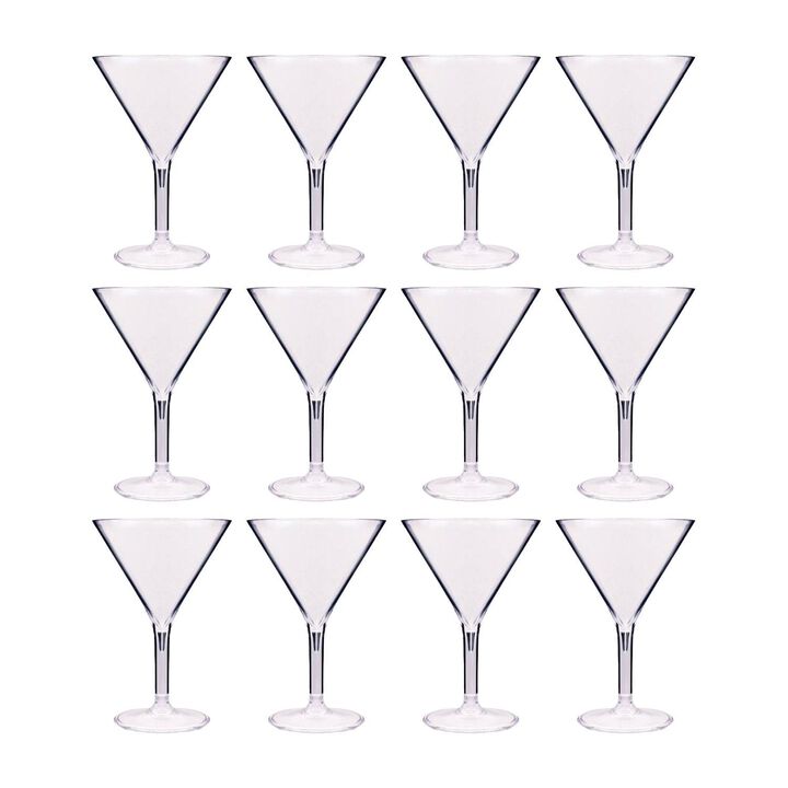 Polycarbonate Drinkware 9 oz. Round Clear Polycarbonate Martini (Set of 12)