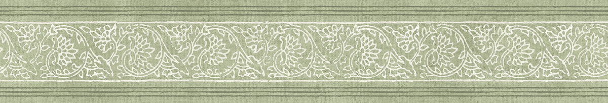 Carved Floral Green Trim Wall Border (Set of 2)