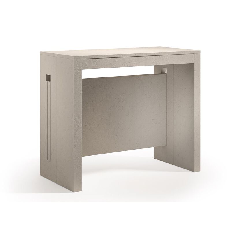 Casabianca Home Erika Extendable Console Table In Beige Textured Melamine