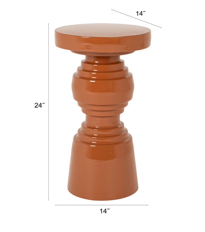 Rowena Interiors Terracotta Metal Pedestal Accent Table image number 3