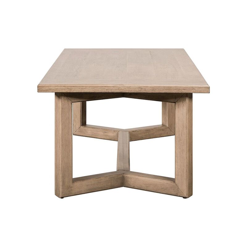 Liberty Furniture Living Room Rectangular Cocktail Table Center Trestle - Barley Buff Birch Wood image number 3
