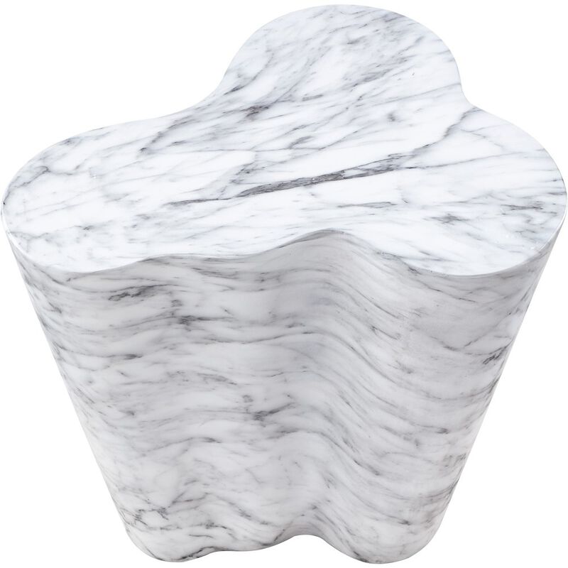 Meridian Furniture Monza White Marble Finish Concrete End Table