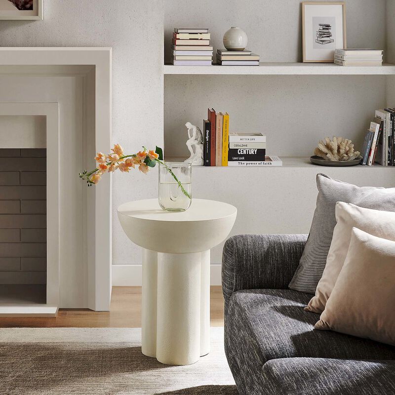 Caspian Round Concrete Side Table image number 7