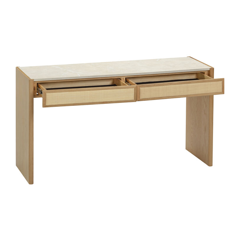 Paige Natural Oak Console/Desk image number 2