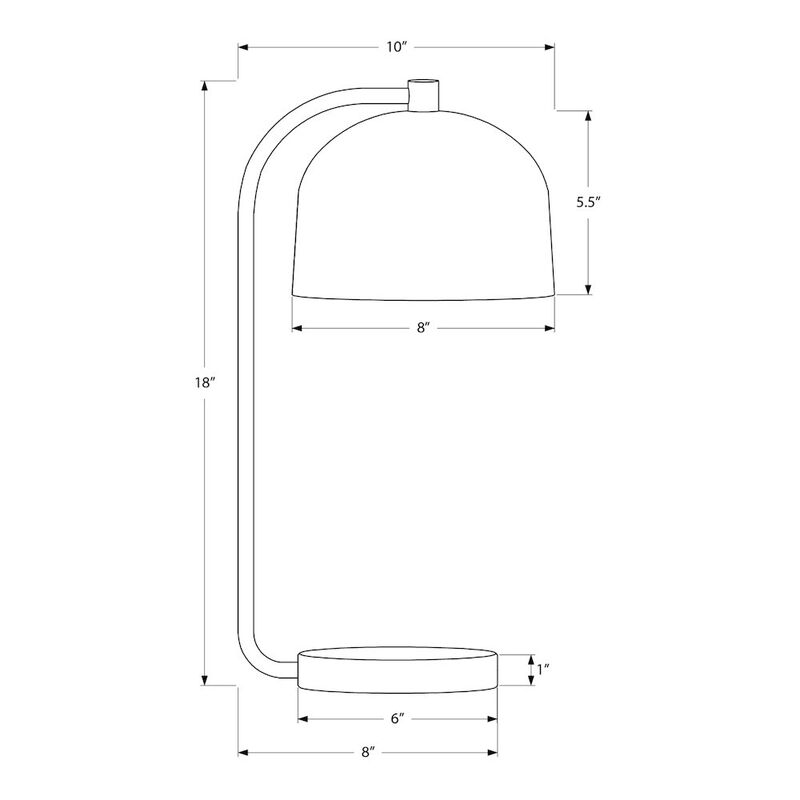Lighting, 18"H, Table Lamp, Black Metal, Silver Metal, Contemporary