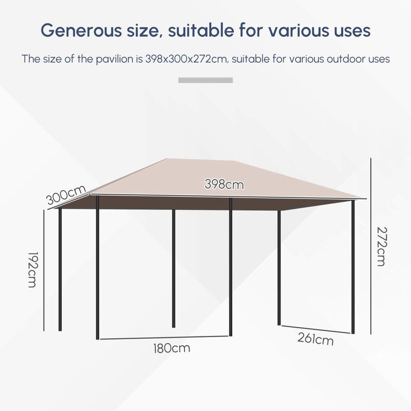 Hivvago 10' x 13' Garden Gazebo with Removable Walls image number 5